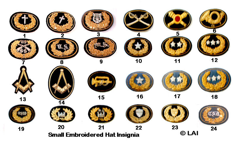 Civil War Hat Insignia, Small, Embroidered