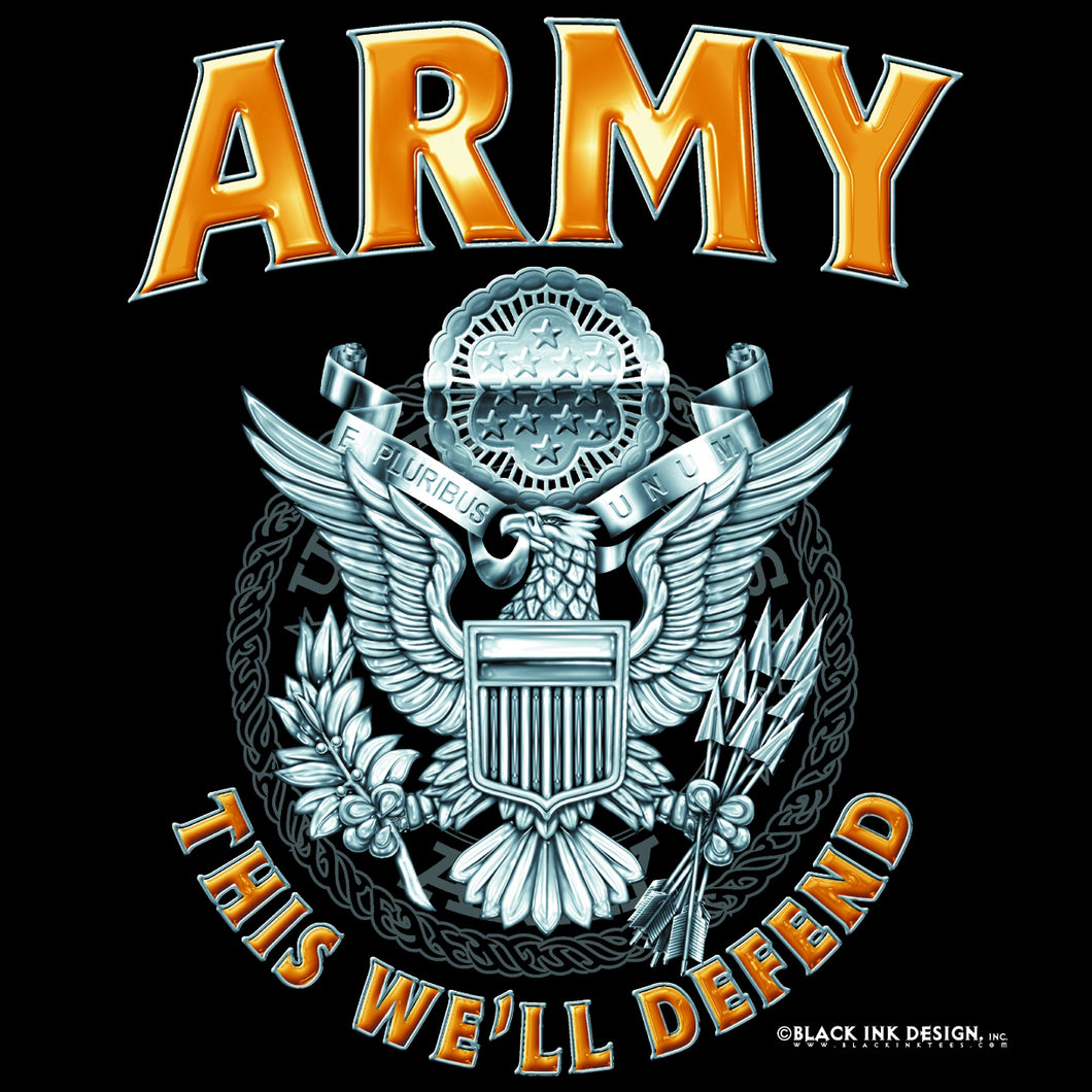 Military T-Shirt - Army Emblem in Black