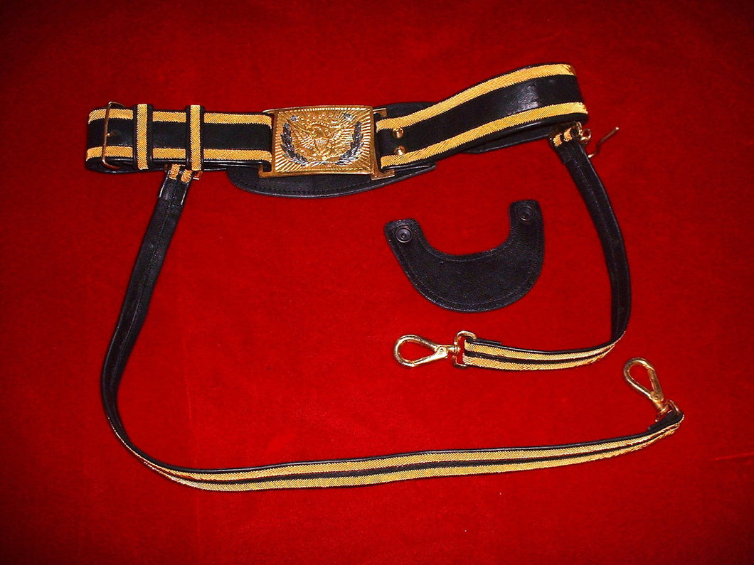 Officer's Sword Belt with two Rows of Gold Embroidery.