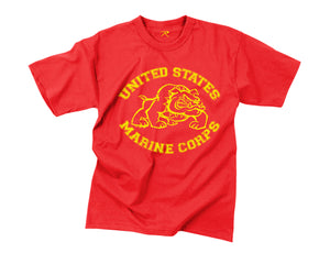 Military T-Shirt - U.S. Marines Bulldog (Red)