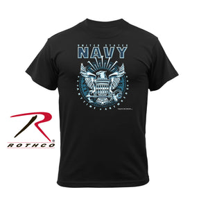 Military T-Shirt - Navy Emblem in Black