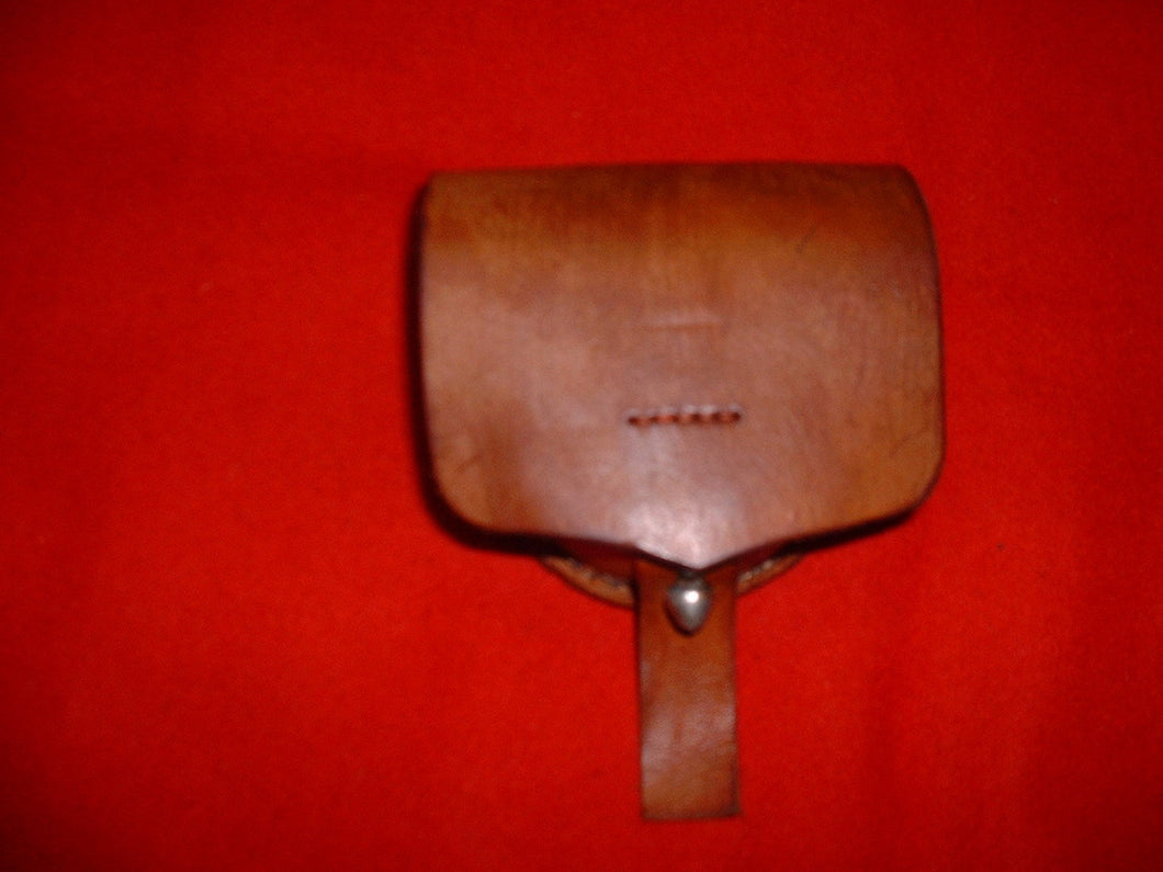 Civil War Brown Leather Cap Box
