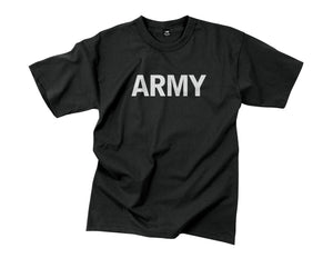 Military T-Shirts - Physical Training (Black w-Reflective Grey)